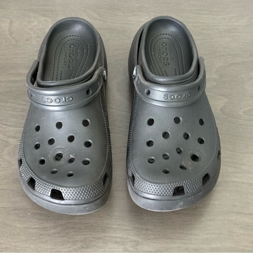 CROCS Classic Black Clogs Size 8 W